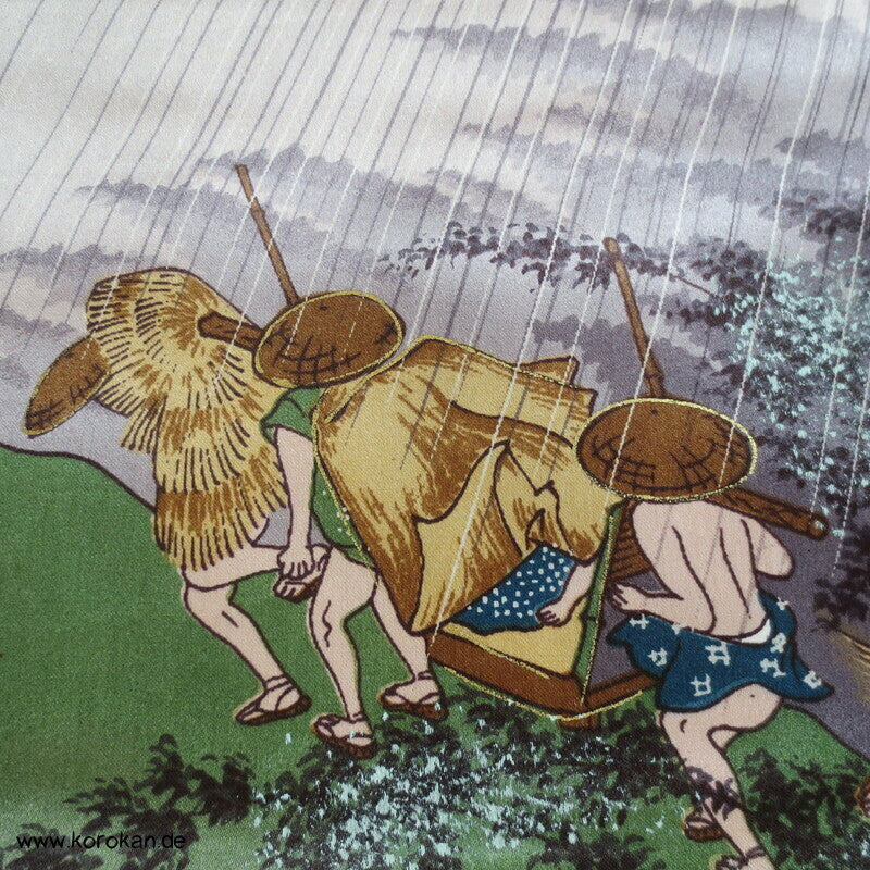 bemalter Seidensatin Haori Schulter Futter - Tokkaido Shikishi