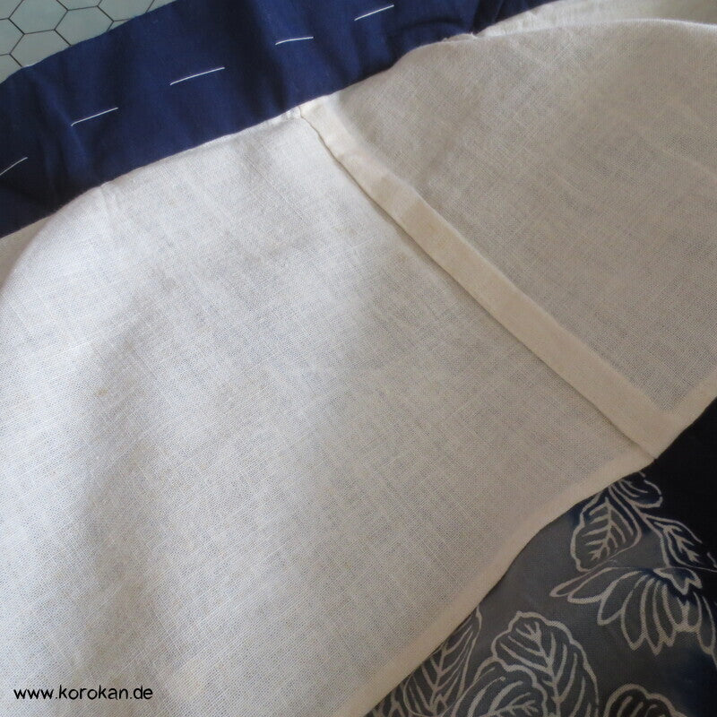 Japan Baumwoll Yukata Kimono Blumenrondelle auf blau