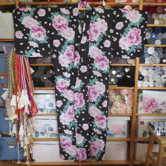 Pfingstrosen Yukata Baumwoll Kimono