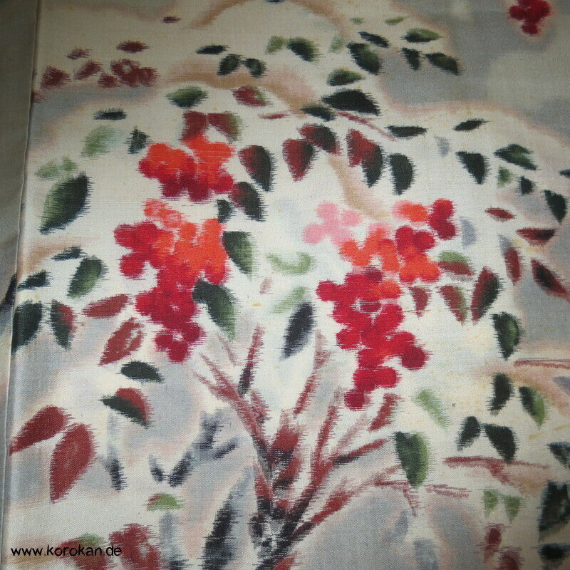 Kasuri Beerenzweige Meisen Seiden Haori Kimono Jacke