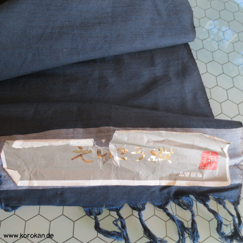 blau schwarz melierte Männer Kimono Wolle/ Seide