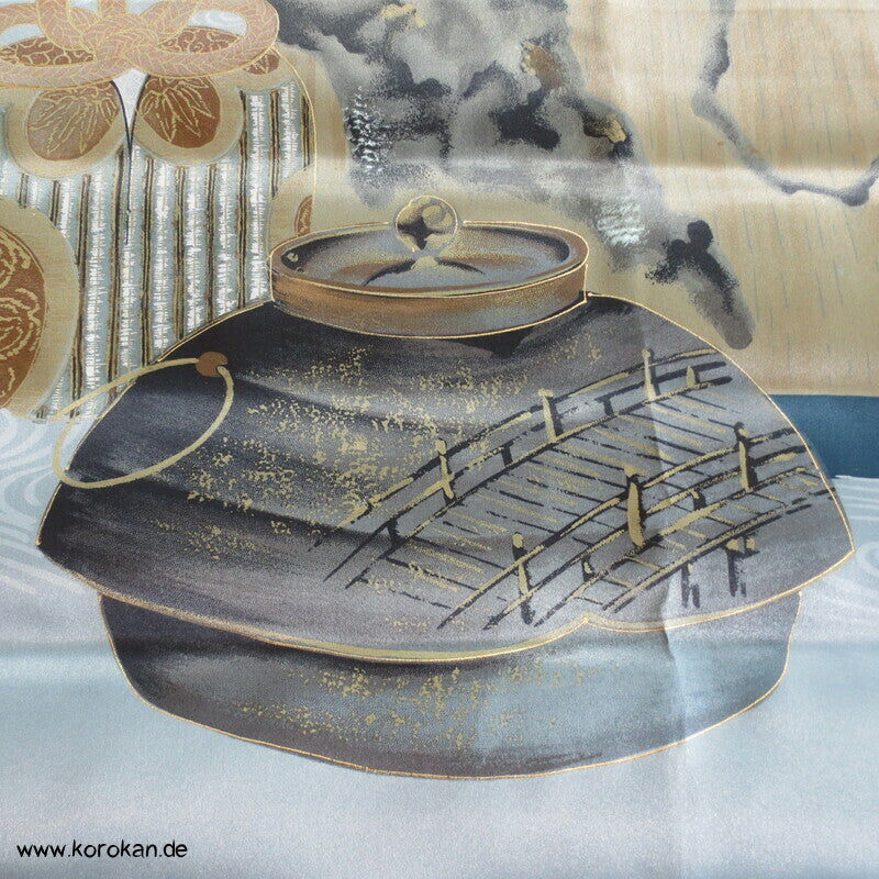 bemalter Satin Haori Schulter Futter - Teezeremonie Utensilien