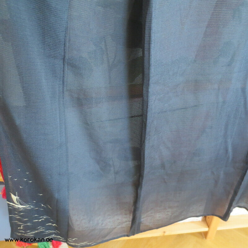 Segelboot Hitoe Tomesode Rho Seide ungefütterter antiker Kimono