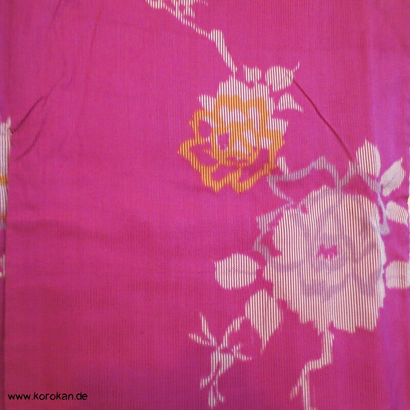 feingestreifter Paeonienstoff, Kranichfutter Haori Seidensatinstreifen Kimono Jacke