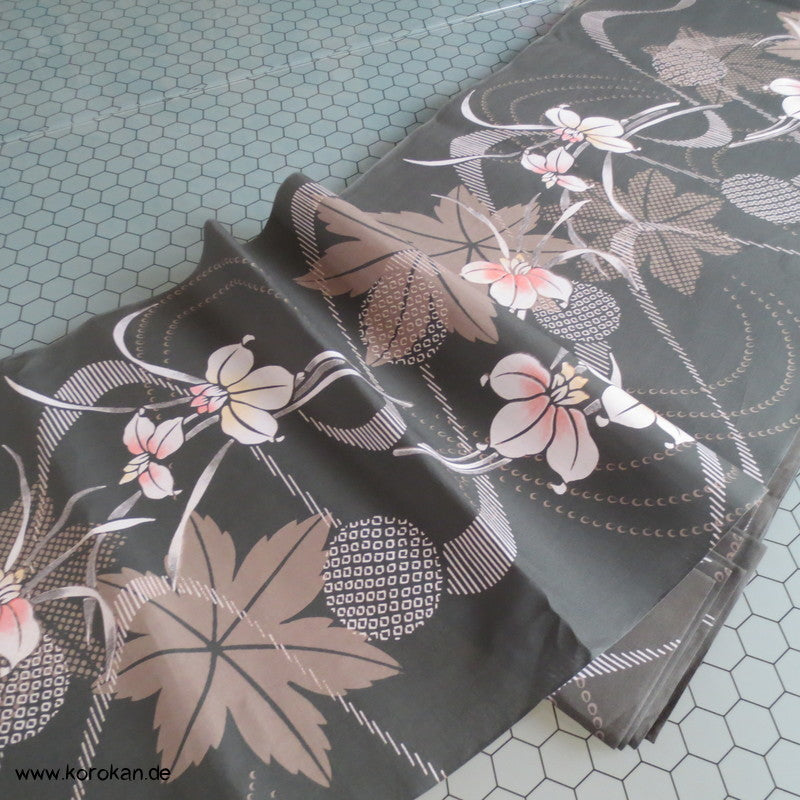Orchidee Ahornblatt Yukata Kimono Baumwoll Stoff