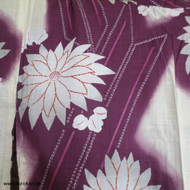 Yukata Baumwoll Kimono Chrysanthemen und Pfeilfedern