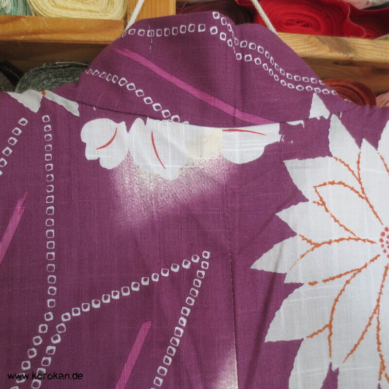 Yukata Baumwoll Kimono Chrysanthemen und Pfeilfedern