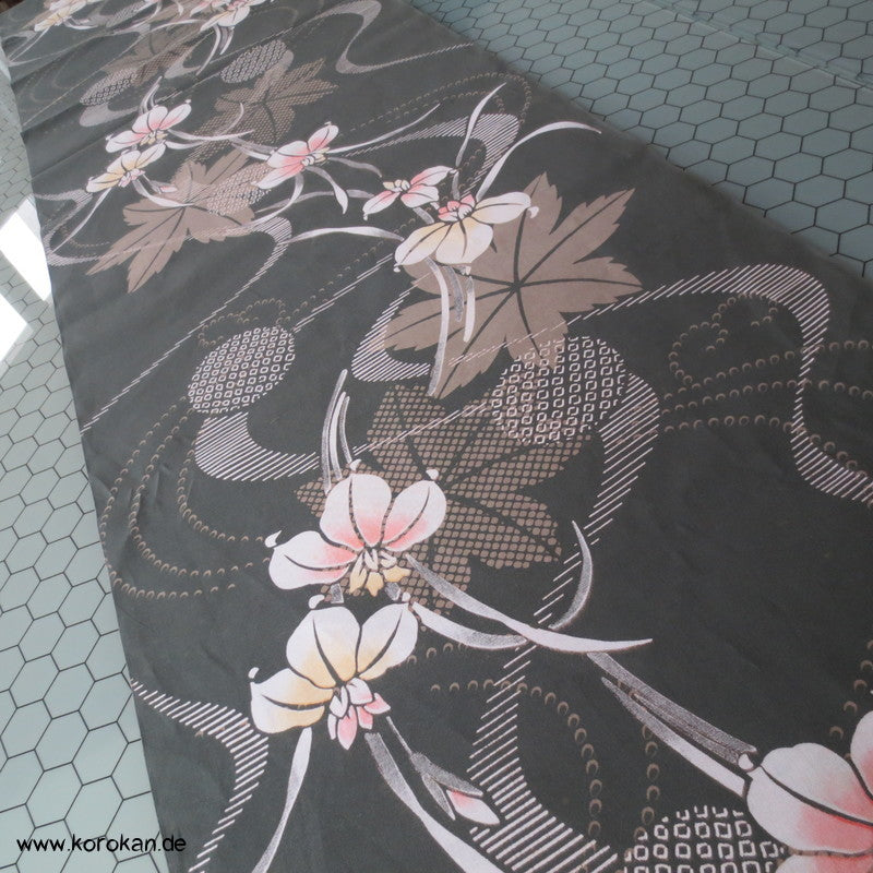 Orchidee Ahornblatt Yukata Kimono Baumwoll Stoff