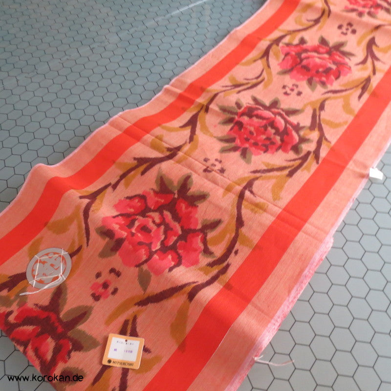 Pfingstrosen Kasuri Kimono Baumwollstoff