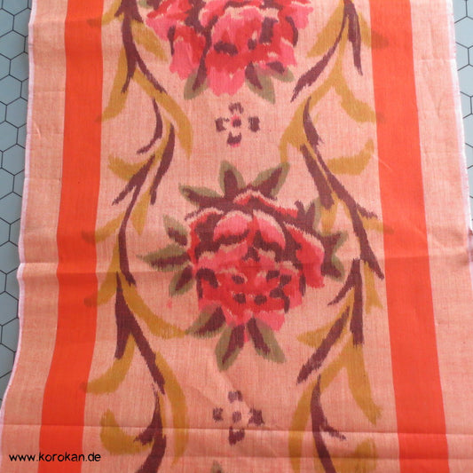 Pfingstrosen Kasuri Kimono Baumwollstoff