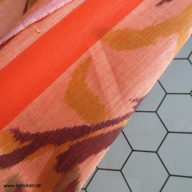 Pfingstrosen Kasuri Kimono Baumwollstoff