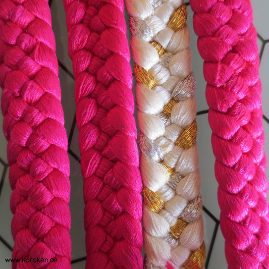 pink - verlaufend nach sakura Obijime, geflochten, gold, silber