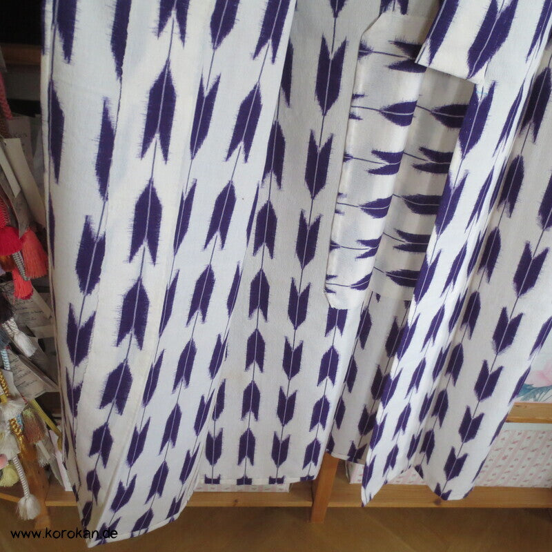 Pfeilfeder Kasuri Wolle Hitoe Kimono, fein und weich