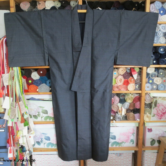 Kikko Kasuri Tsumugi Seiden Komon Kimono