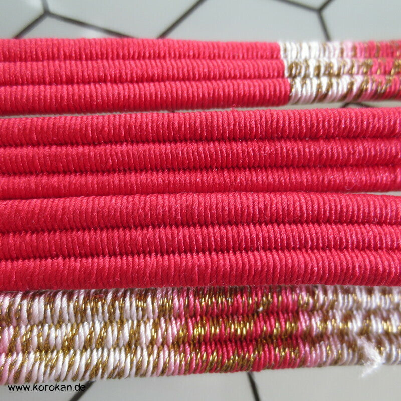 rot weiß goldener Obijime, feine Streifenabschnitte
