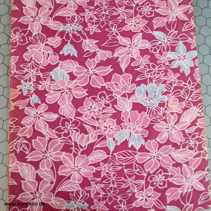 Viscose Kunstseidencrepe Kimono Stoff mit pinken Orchideen