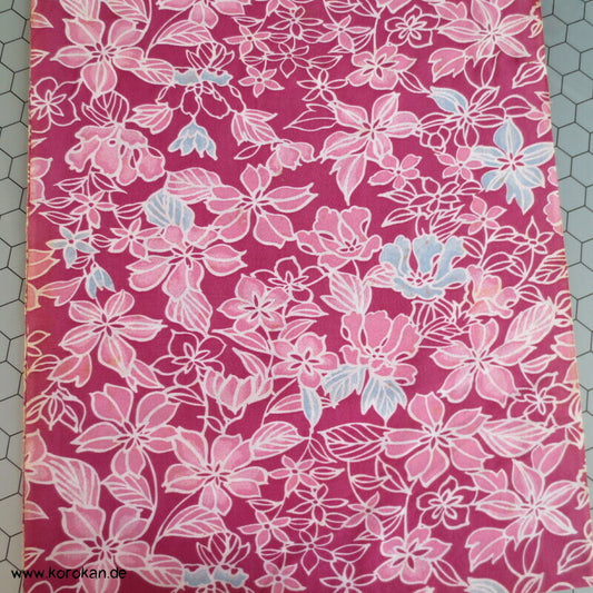 Viscose Kunstseidencrepe Kimono Stoff mit pinken Orchideen