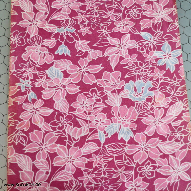 Viscose Kunstseidencrepe Kimono Stoff mit pinken Orchideen