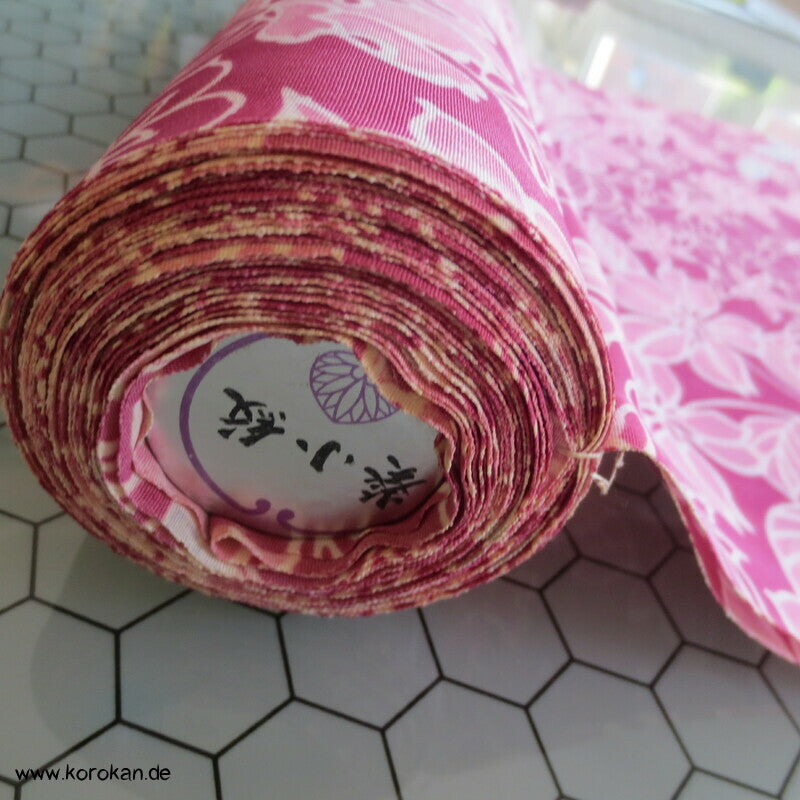 Viscose Kunstseidencrepe Kimono Stoff mit pinken Orchideen