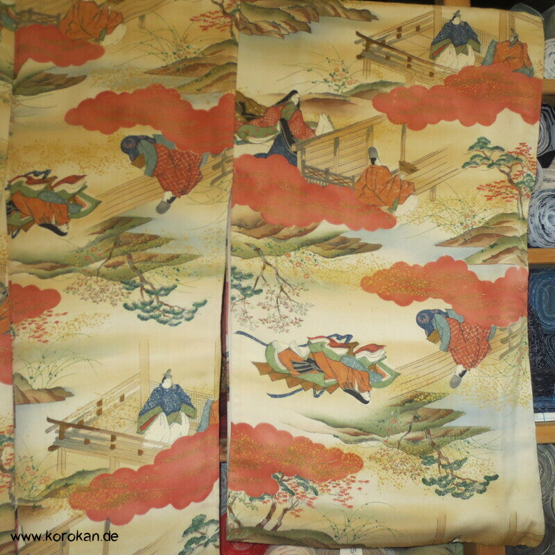 Szenen aus Genji Monogatari japanischer Komon Kimono Seide