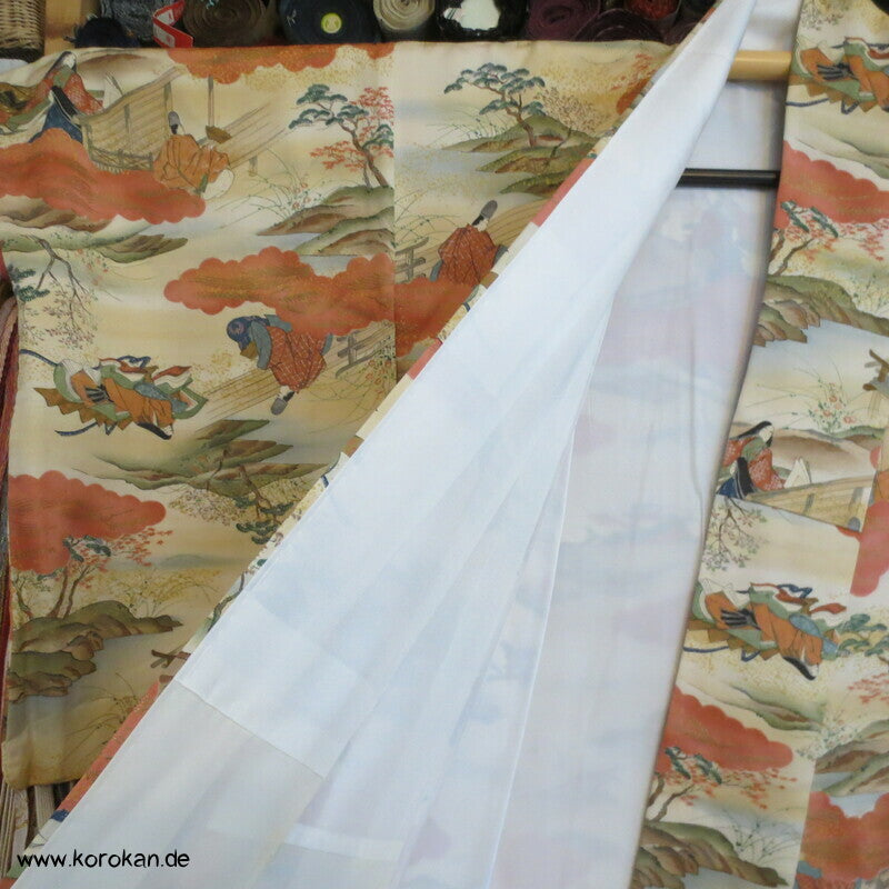 Szenen aus Genji Monogatari japanischer Komon Kimono Seide