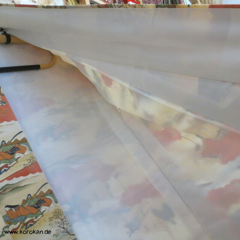 Szenen aus Genji Monogatari japanischer Komon Kimono Seide