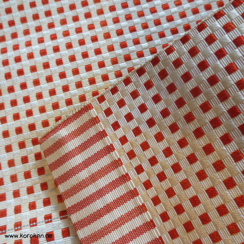 kleinkarierter Obi Seidenjacquard