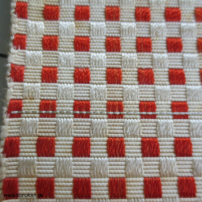 kleinkarierter Obi Seidenjacquard
