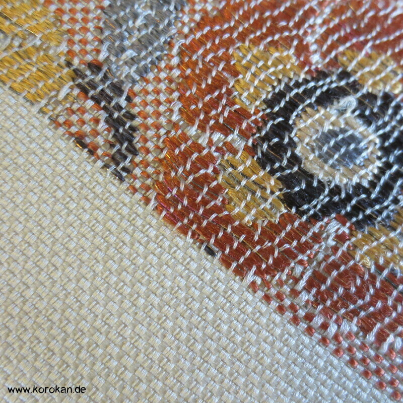 Blätter mit Blüten Fukuro Obi, panamabindig Seiden Jacquard