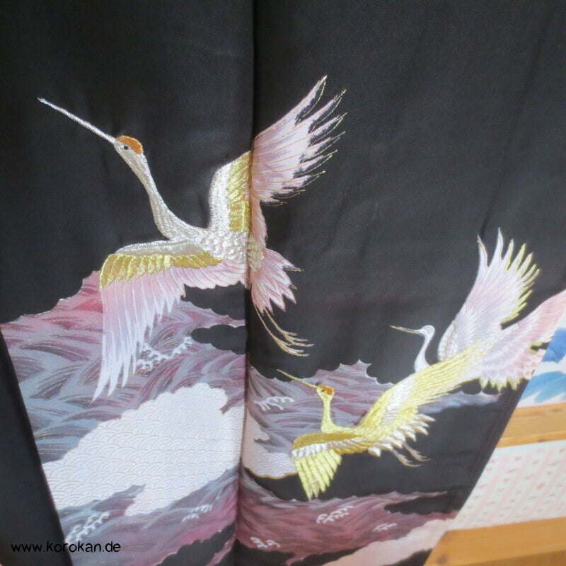 Kraniche, Goldgestickt Tomesode Kimono