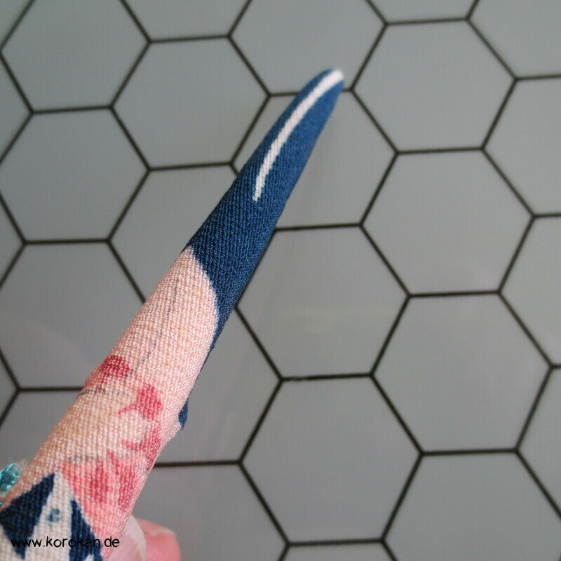 Haarklemme Metall stoffbezogen mit Anhänger