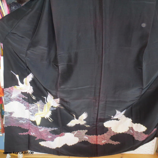 Kraniche, Goldgestickt Tomesode Kimono