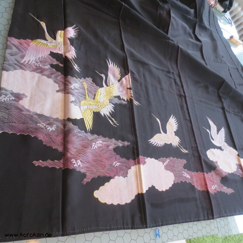 Kraniche, Goldgestickt Tomesode Kimono