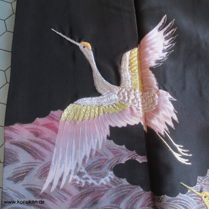 Kraniche, Goldgestickt Tomesode Kimono