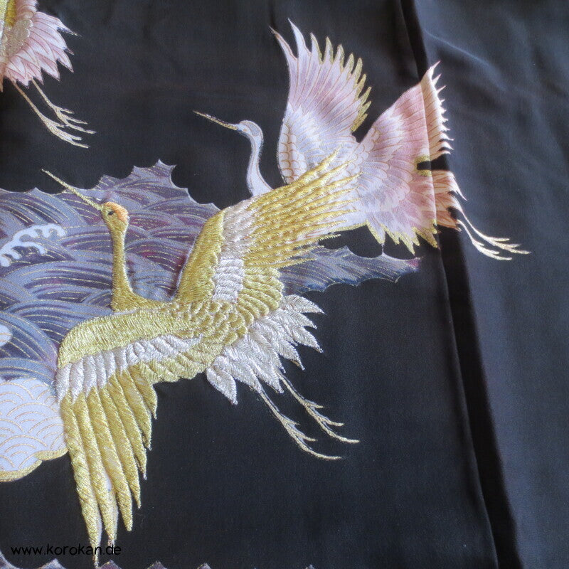 Kraniche, Goldgestickt Tomesode Kimono