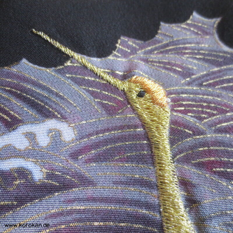 Kraniche, Goldgestickt Tomesode Kimono