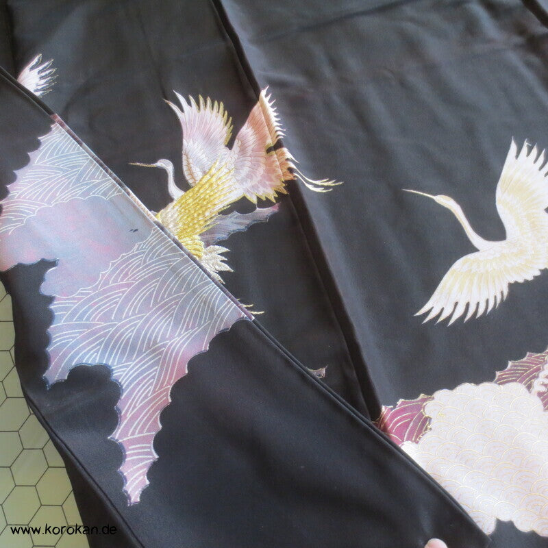 Kraniche, Goldgestickt Tomesode Kimono