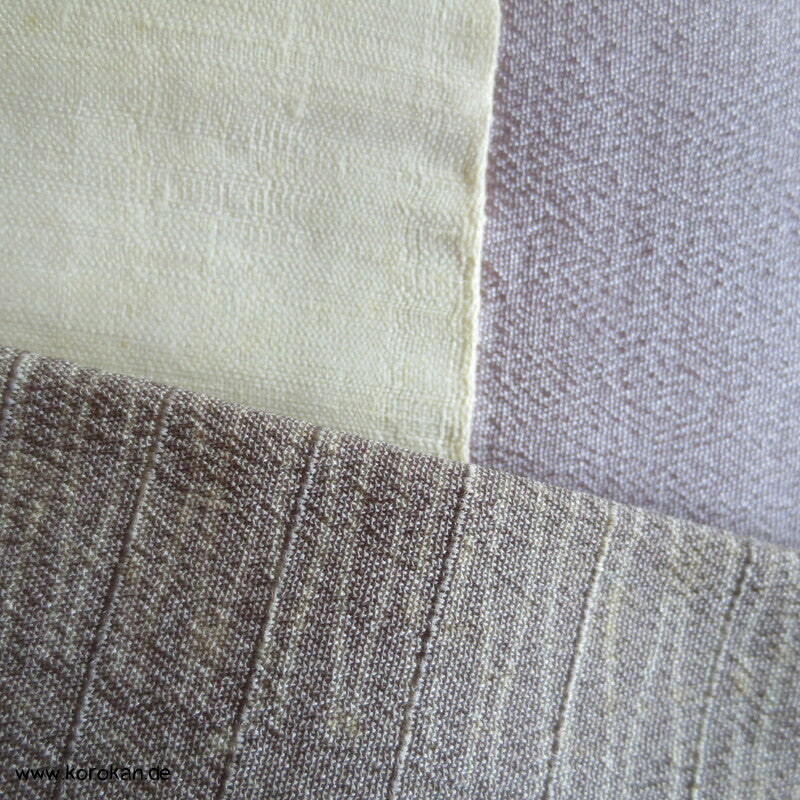 graumauve mit Kleeblättern Komon Kimono