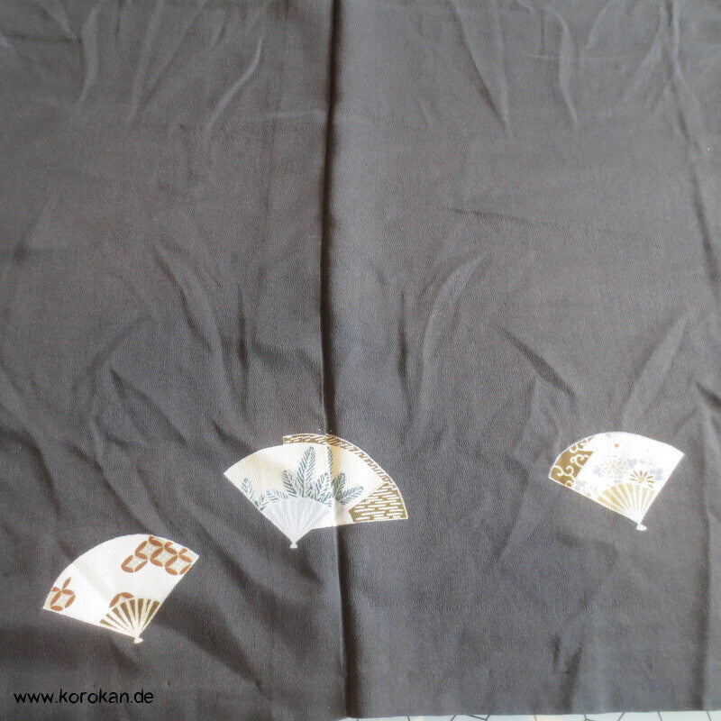 antiker Fächer Tomesode Seiden Kimono