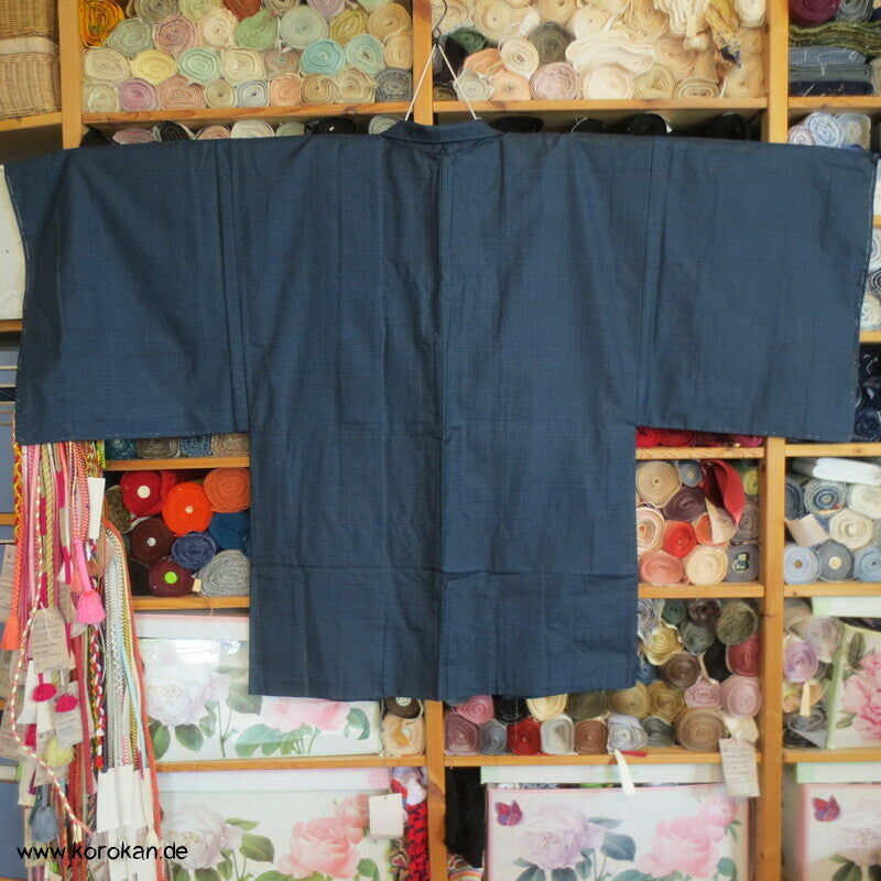 Adlerfutter Tsumugi Seiden blaue Haori
