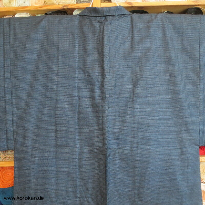 Adlerfutter Tsumugi Seiden blaue Haori