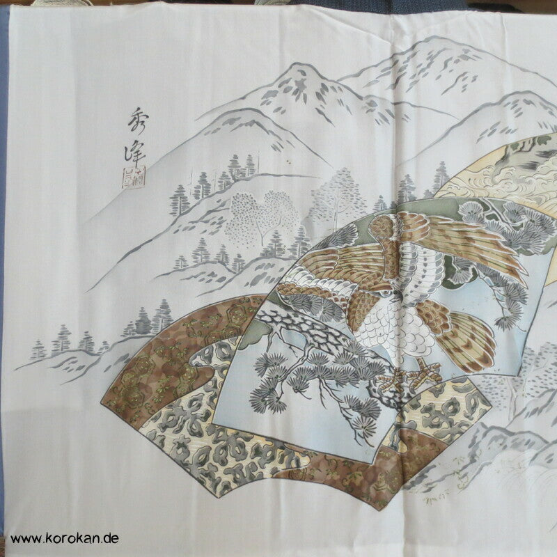 Adlerfutter Tsumugi Seiden blaue Haori