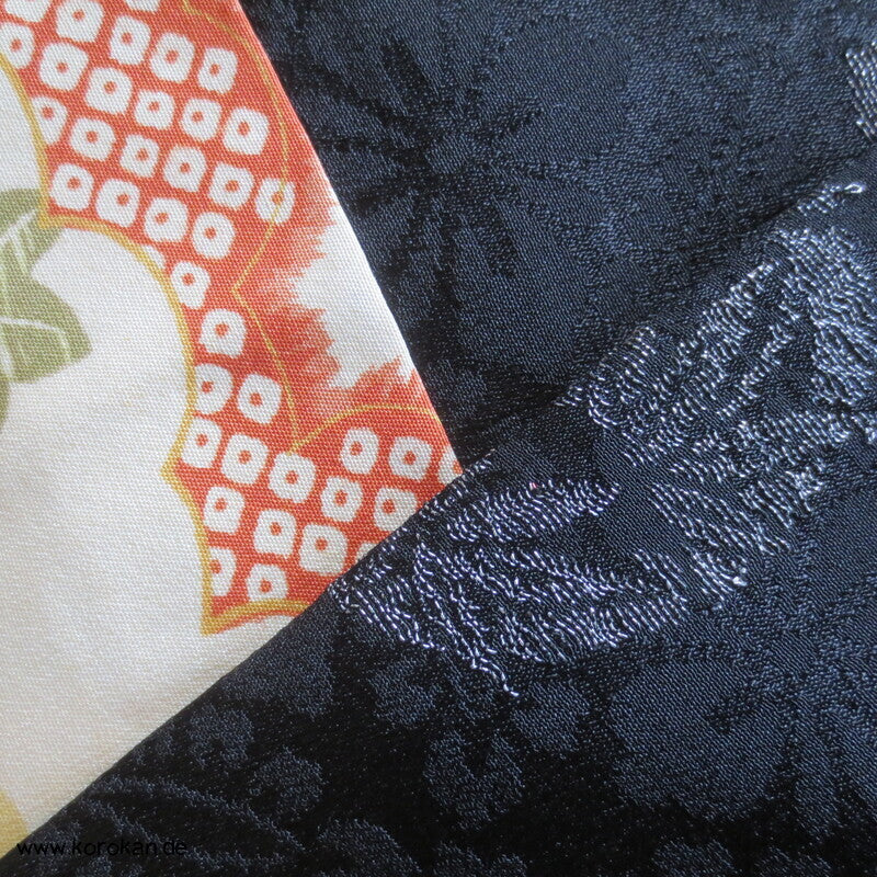 Urushi Blumenrondelle Seidenjacquard Haori Kimono Jacke