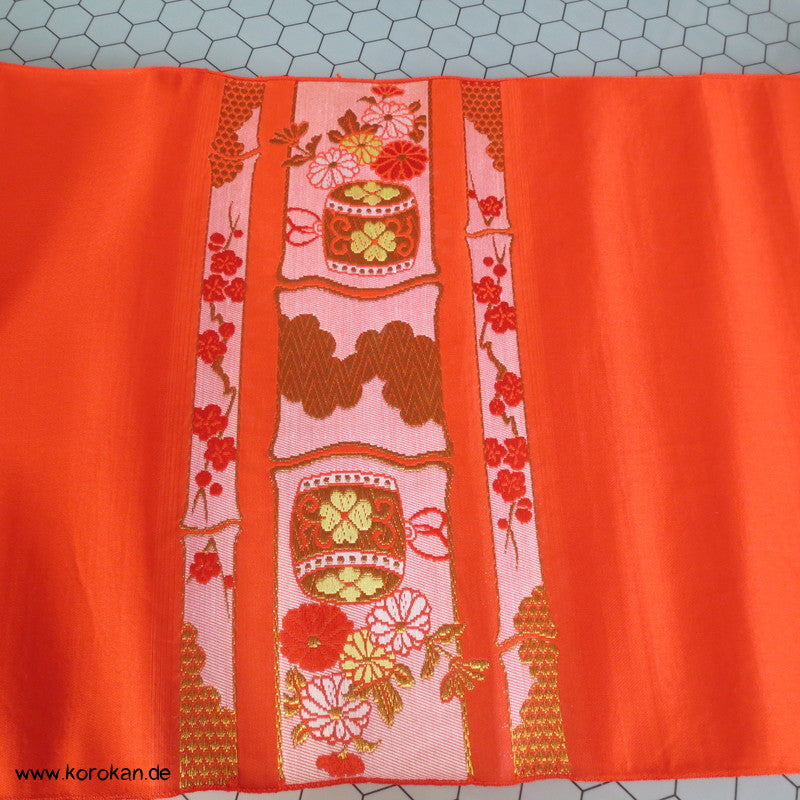 Bambusmuster Nagoya Obi Seiden Brokat
