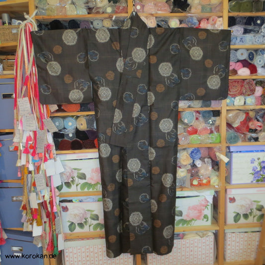 Spiegelmuster Meisen Seiden Komon Kimono
