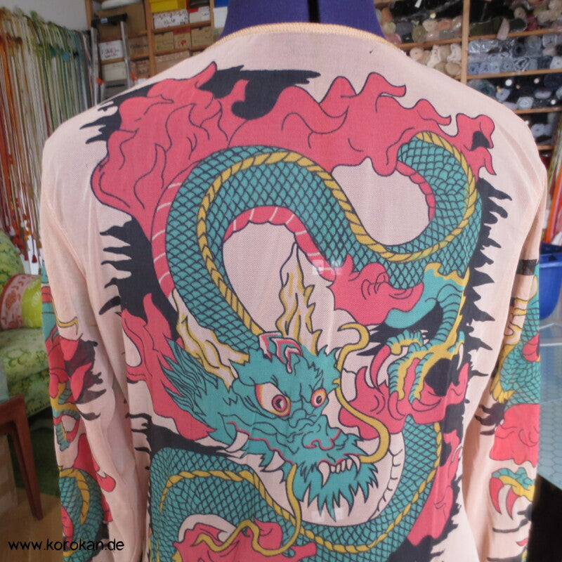 Tiger und Drachen Netzshirt langarm dehnbar