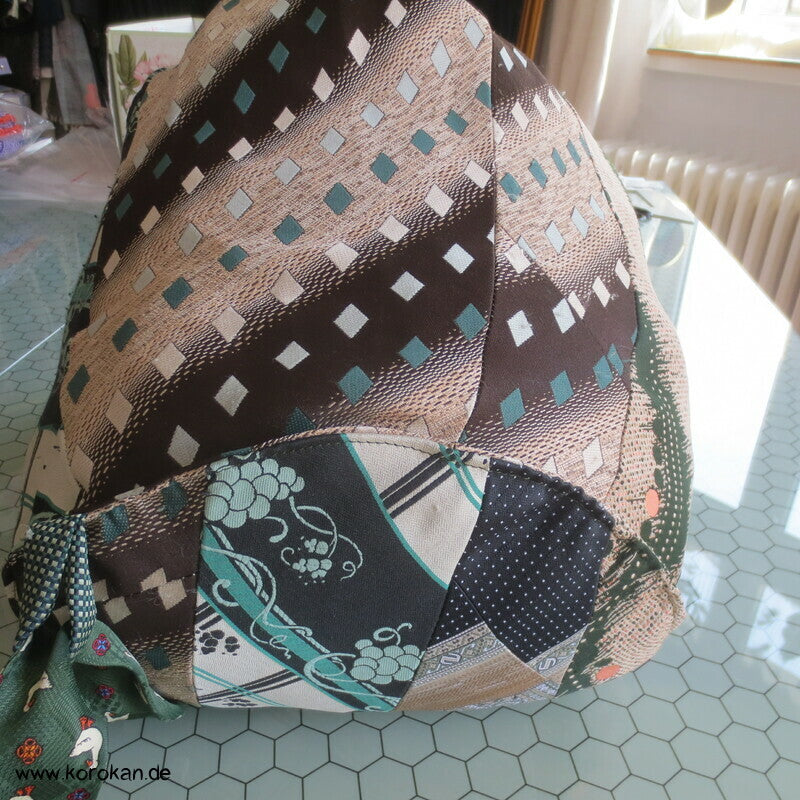 Upcycling Krawatten Rucksack Durchzugband Taschen- Synthetik