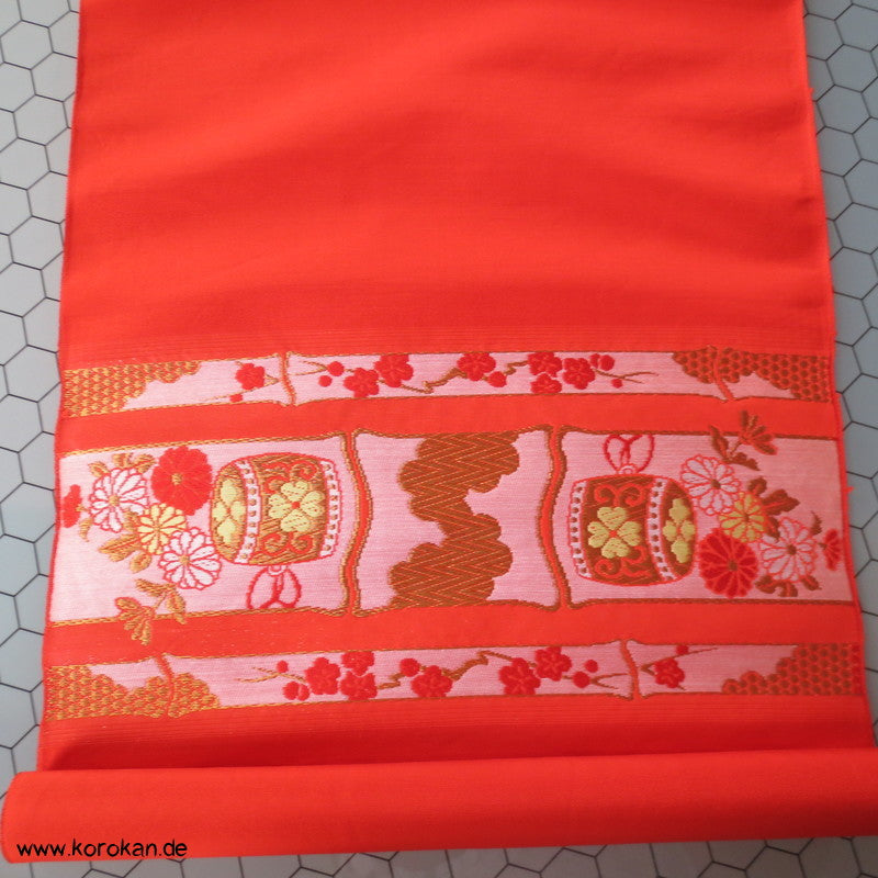 Bambusmuster Nagoya Obi Seiden Brokat