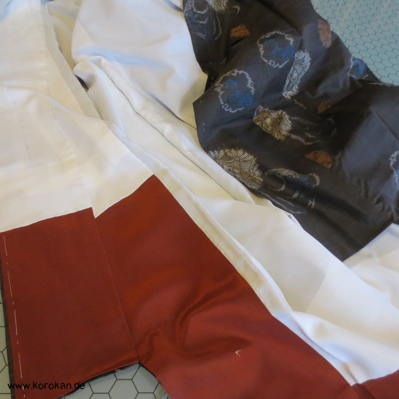Spiegelmuster Meisen Seiden Komon Kimono