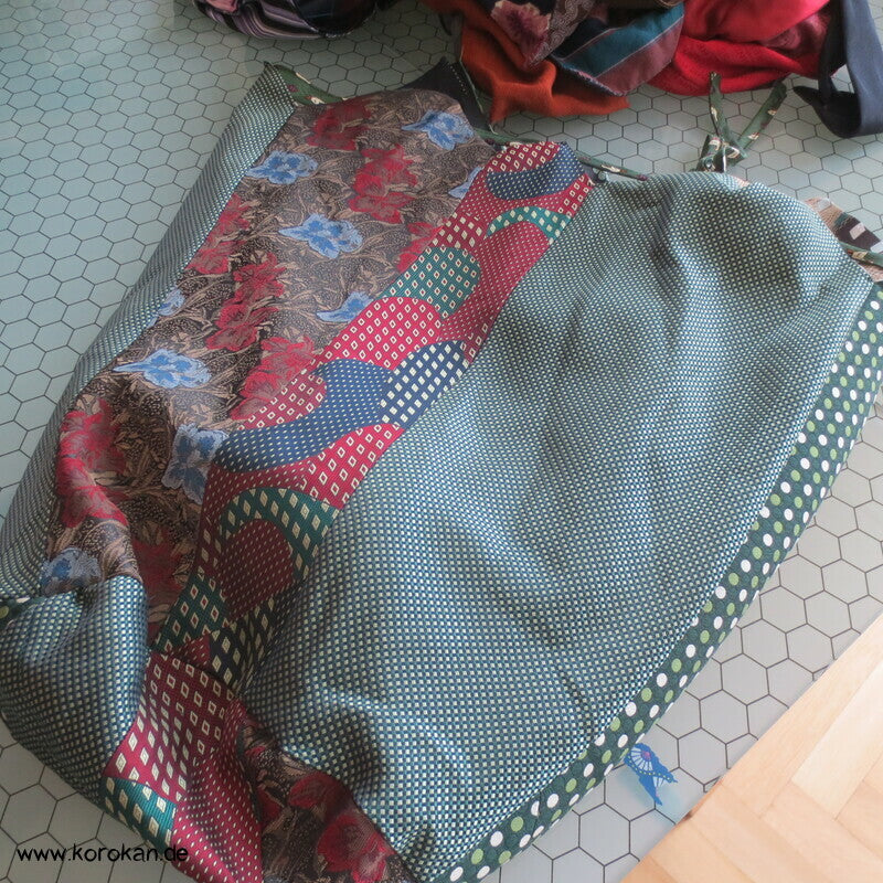 Upcycling Krawatten Rucksack Durchzugband Taschen- Synthetik
